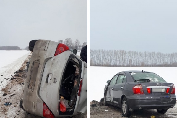 На трассе под Новосибирском столкнулись Toyota и Nissan: погибла женщина