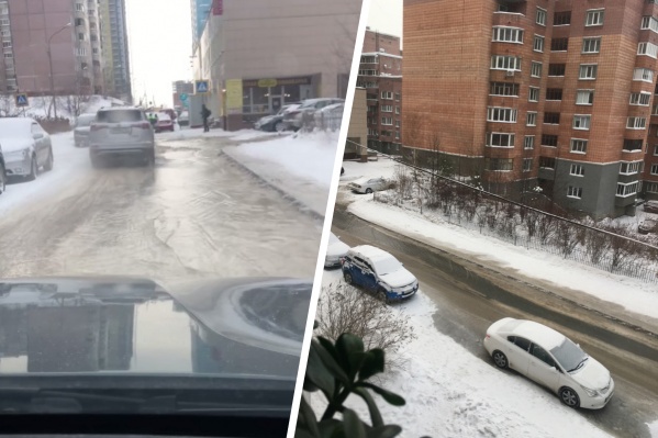 Пожарные свернули гидрант на Шевченковском жилмассиве — видео, на котором залило зимнюю улицу