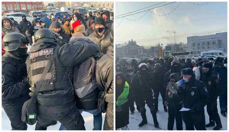 Десятки митингующих задержаны в центре Новосибирска