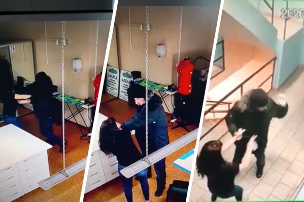 «Хотел меня вернуть»: новосибирец напал на бывшую жену в ателье — избиение попало на видео