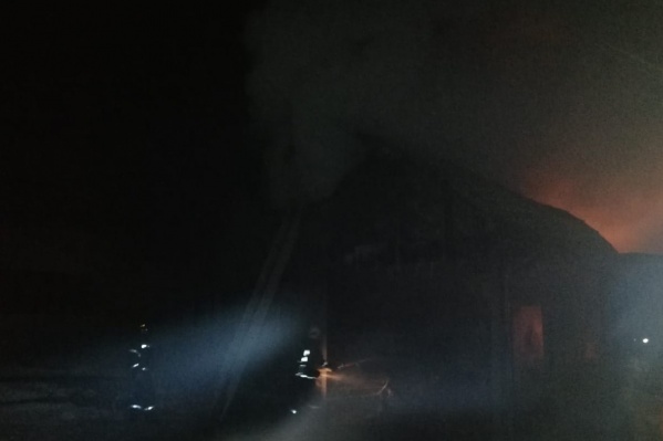 Под Новосибирском вспыхнули частный жилой дом и баня — пожарные два часа боролись с огнем