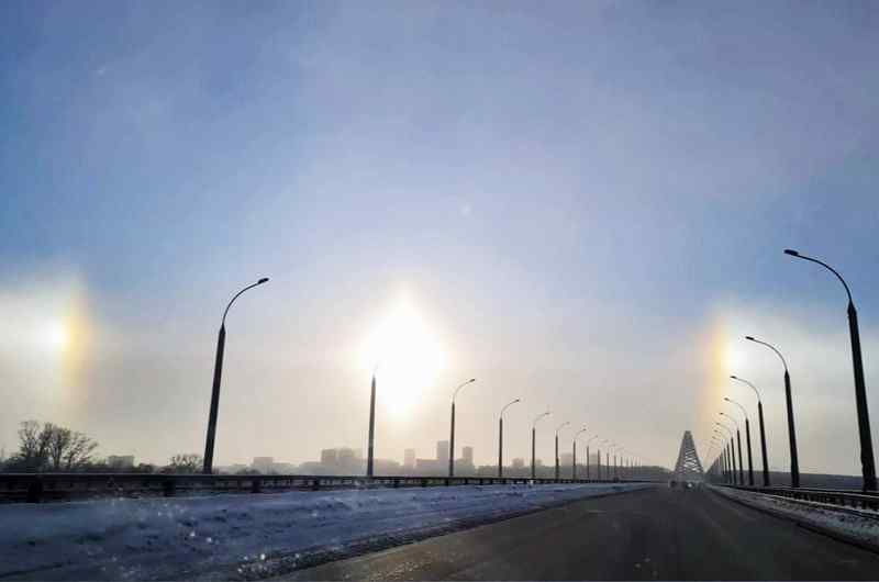 Солнечное гало на фоне резкого похолодания заметили в Новосибирске