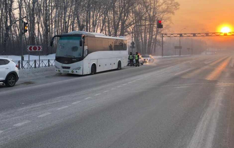 Сотрудники ГИБДД отогрели замерзающих пассажиров автобуса Барнаул-Томск