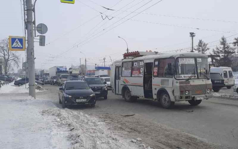 Автобус сбил двух человек на пешеходном переходе в Новосибирске