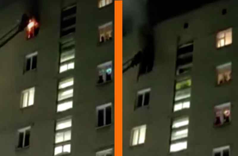 В Бердске загорелась квартира в девятиэтажном здании