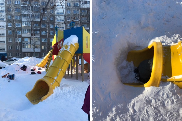 В Новосибирске 9-летняя девочка сломала ногу, скатившись с горки во дворе в твердый сугроб