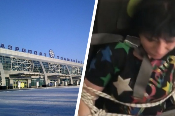 Неадекватную пассажирку самолета Владивосток — Новосибирск привязали к креслу скотчем и веревками