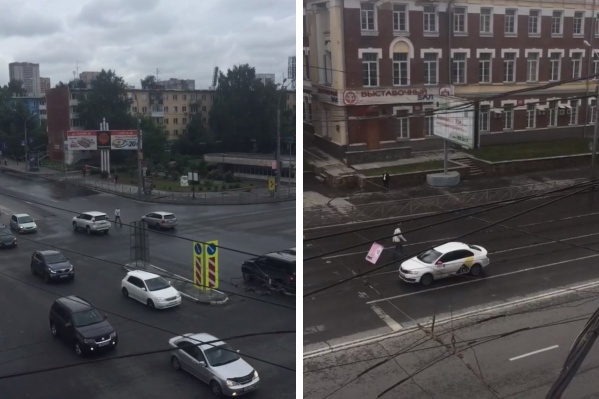 Мужчина прогулялся в Новосибирске навстречу машинам — вышло эффектно, но теперь его ищет полиция