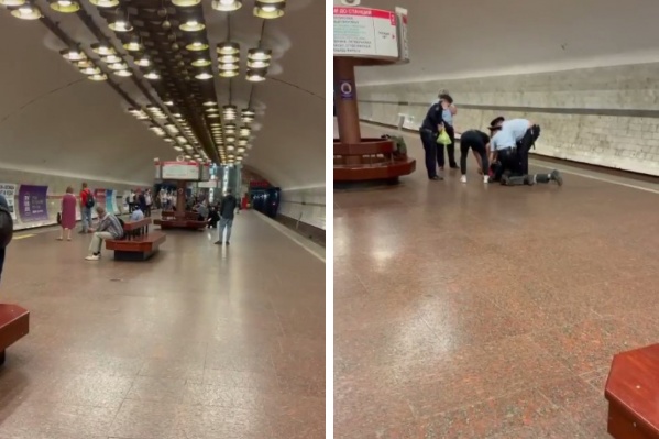 Полицейские скрутили кричащего новосибирца на станции метро «Заельцовская» — видео задержания