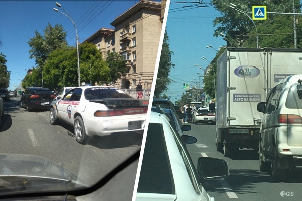 В центре Новосибирска собрался «паровозик» из пяти машин — в массовом ДТП есть пострадавшие