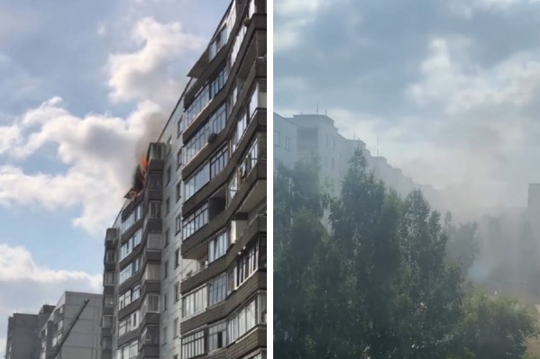 В Новосибирске шквалистый ветер перекинул огонь из горящей квартиры на соседний балкон