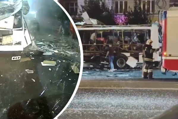 Момент взрыва автобуса в Воронеже попал на видео, число пострадавших выросло до 14