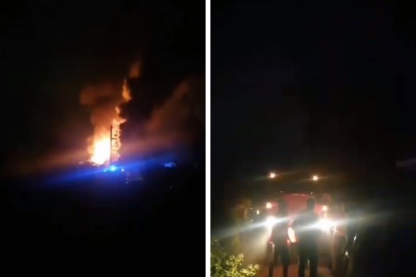 В Новосибирске горит дачное товарищество — рядом проходит газовая линия